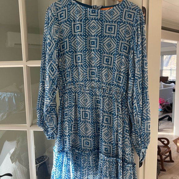 Blue Geometric Pattern Dress - Picture 4 of 4